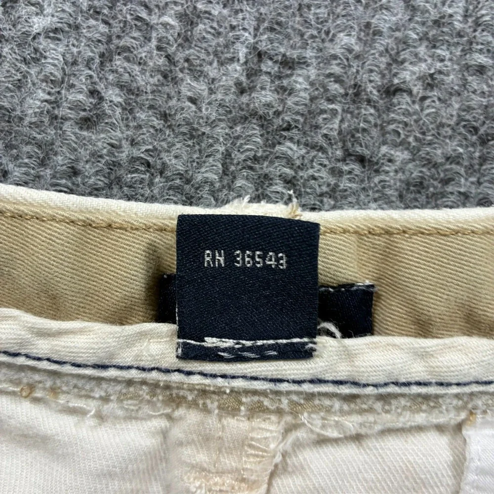 IZOD Mens Chino Pants Size 36x32 Beige‎ Cotton Linen Flat Front Mid Rise